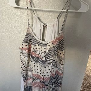 Cream, multicolored print, Maurice’s tank top